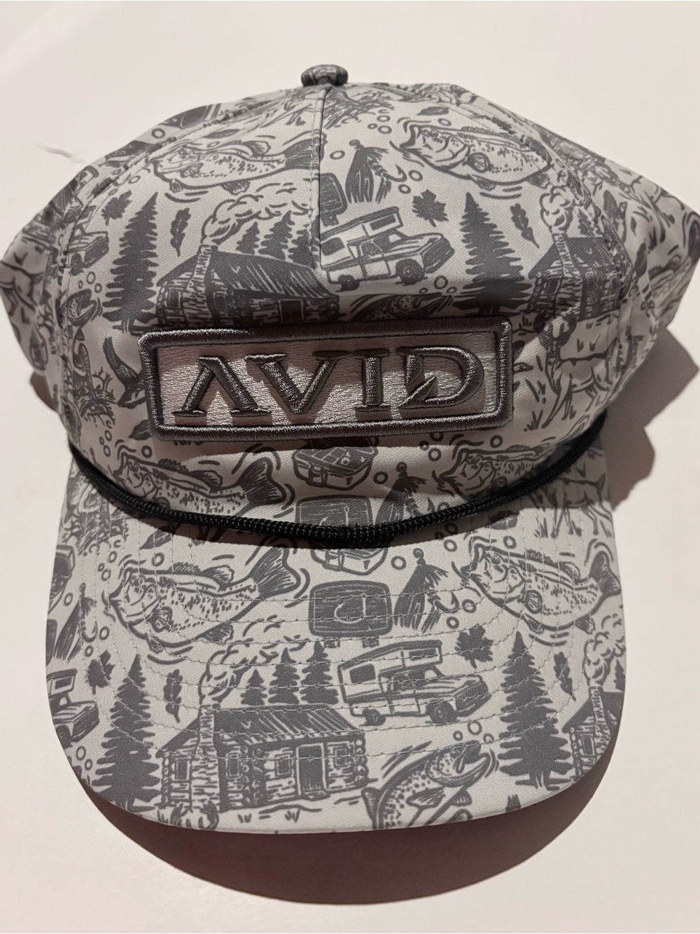 Avid Gray Outdoor Patterned Fishing Hat